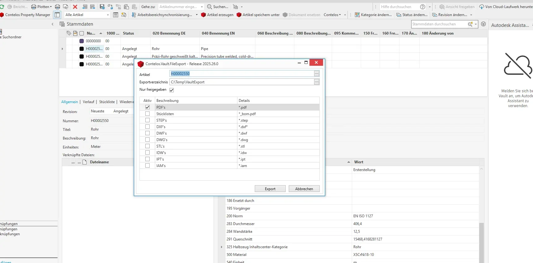 Warum Vault FileExport?
