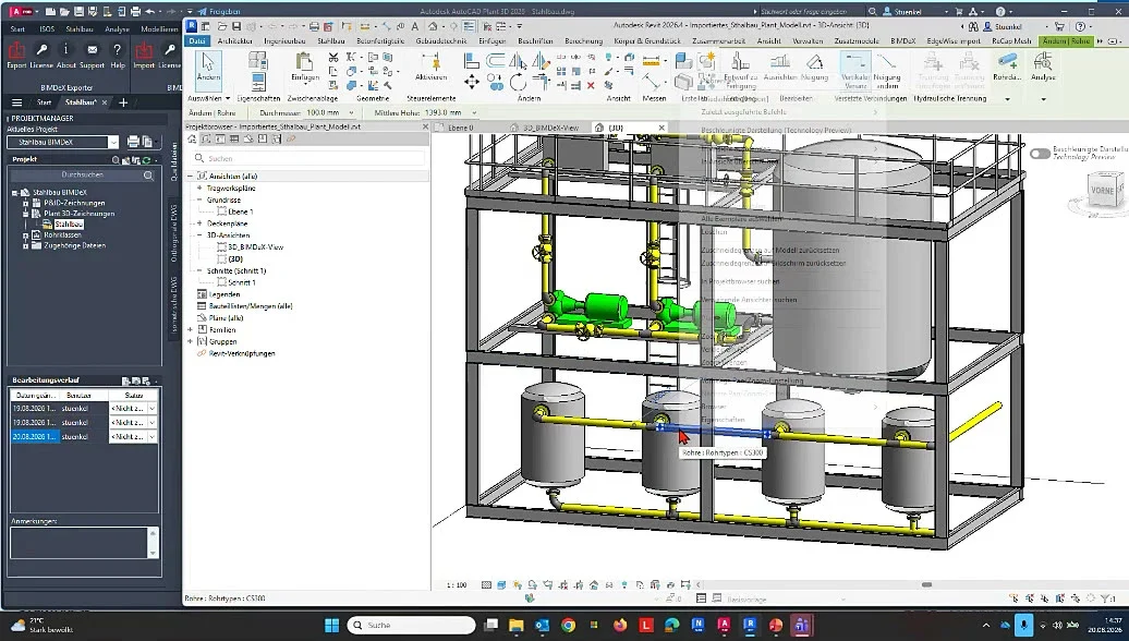 Im Revit stehen die Plant-Daten am Bauteil